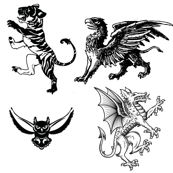 Tigres, Grifo, Coruja e Dragão by Shutterstock